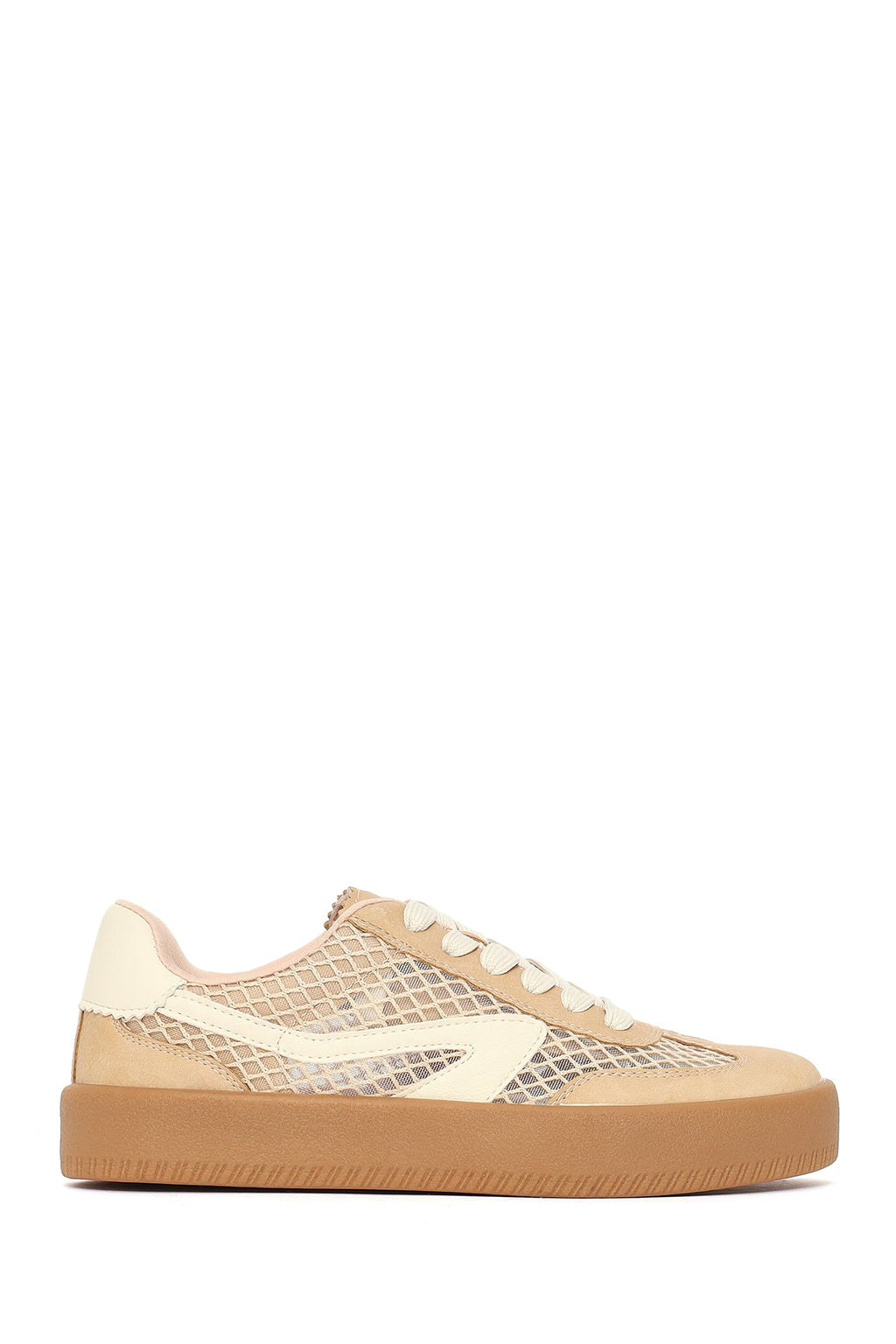 Kadın Vizon Bağcıklı Kumaş Sneaker