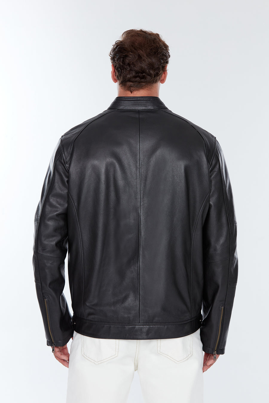 Alanzo (Plus) Erkek Siyah Deri Ceket