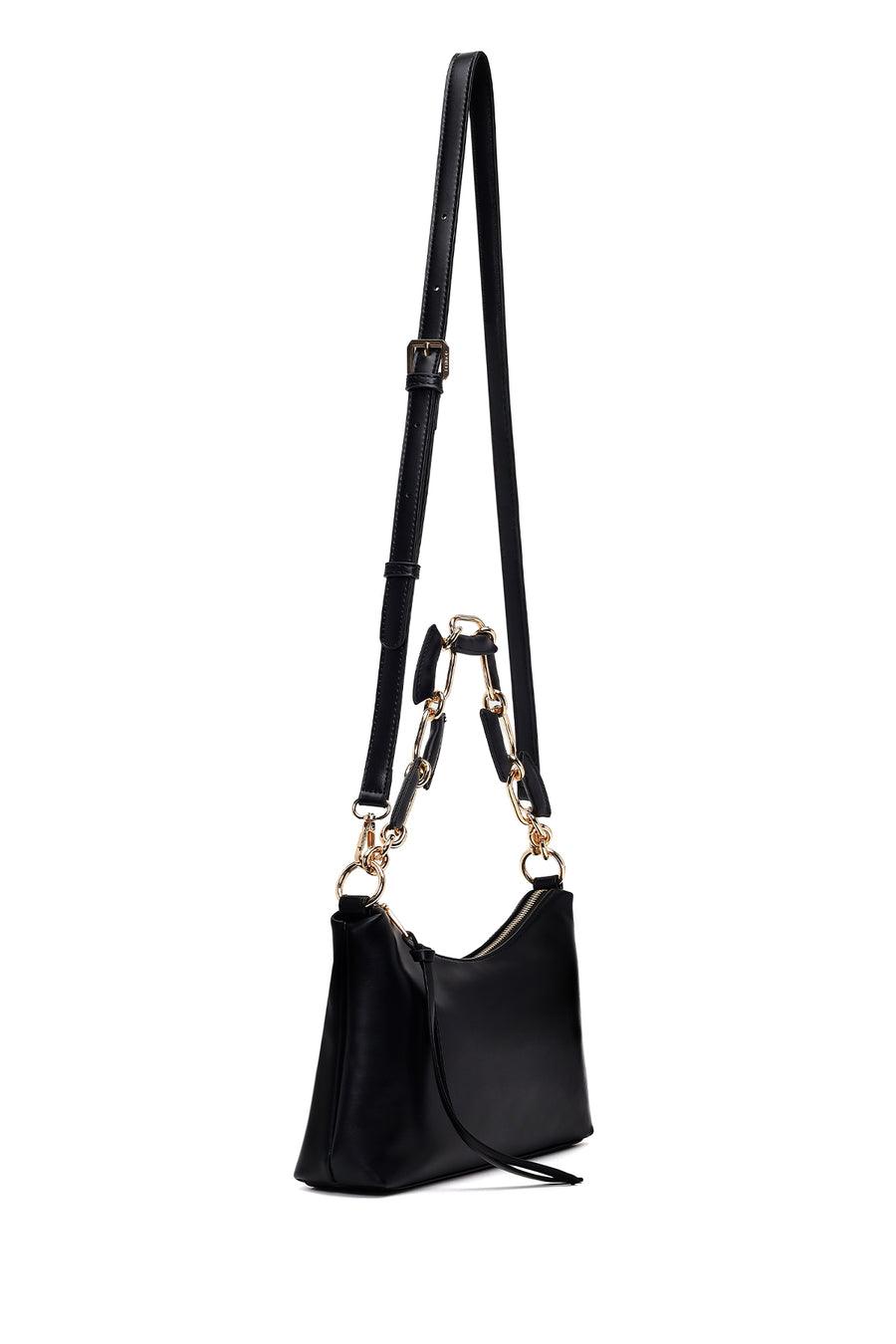 Woman Black Long-Strap Shoulder Bag