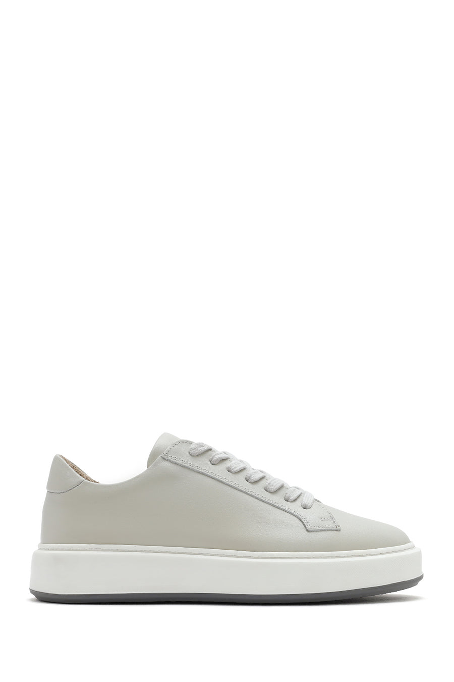 Erkek Beyaz Kalın Tabanlı Bağcıklı Deri Sneaker 25SFD630718 | Derimod