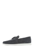 Erkek Gri Püsküllü Süet Deri Casual Loafer | Derimod