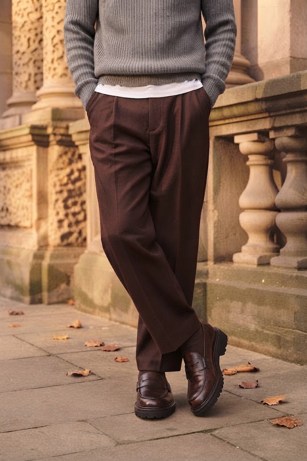 Erkek Kahverengi Deri Casual Loafer