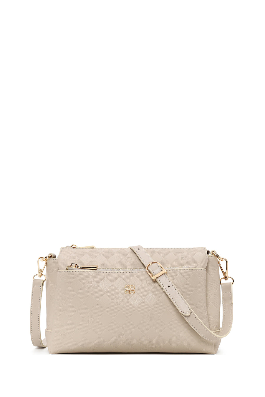 Woman Cream Printed Long-Strap Crossbody Bag AB500004SB | Derimod