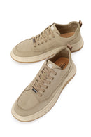 Erkek Bej Bağcıklı Kumaş Sneaker | Derimod