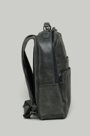 Anthracite Men's Leather Backpack | Derimod