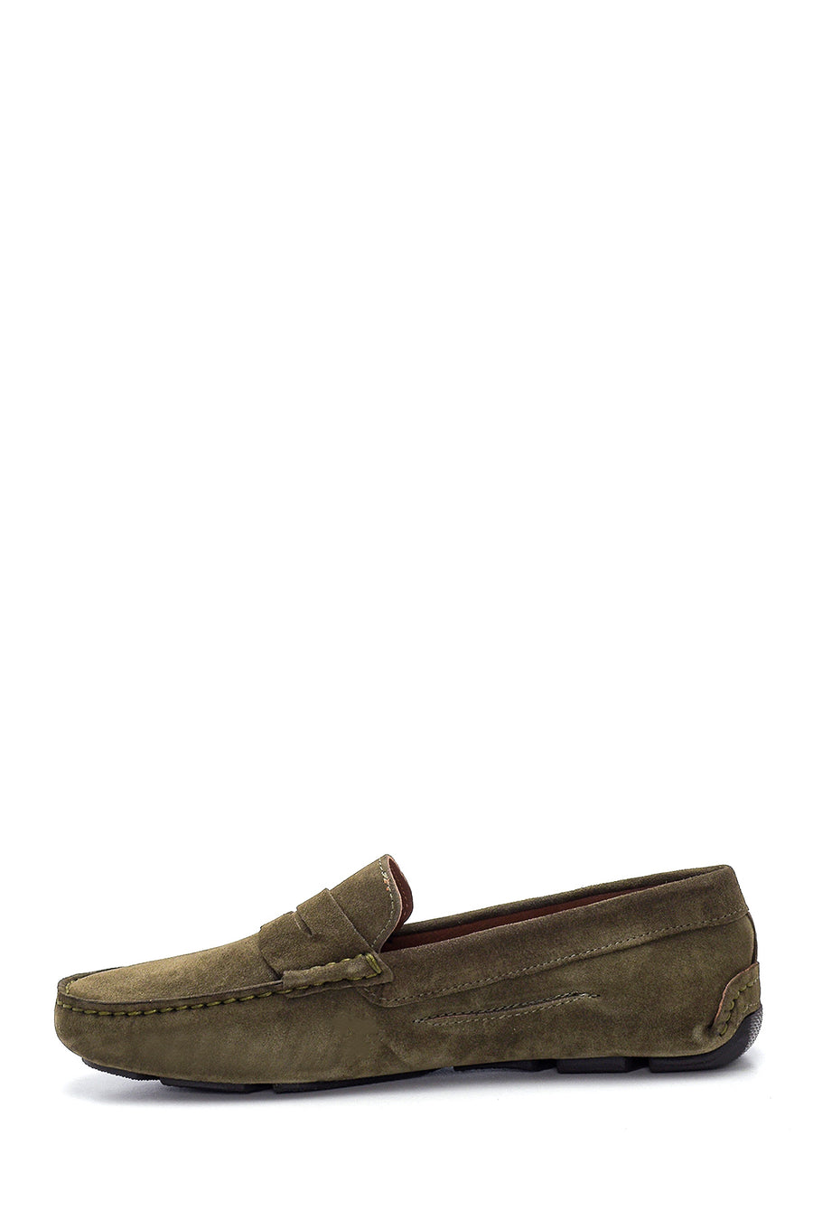 Erkek Haki Deri Süet Casual Loafer