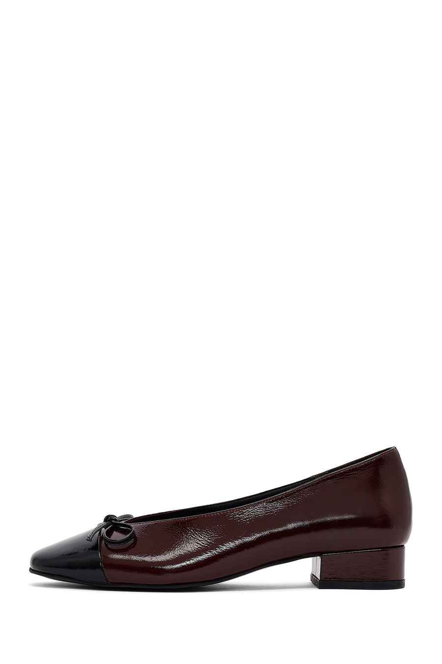 Women's Burgundy Short Heel Leather Ballet Flat