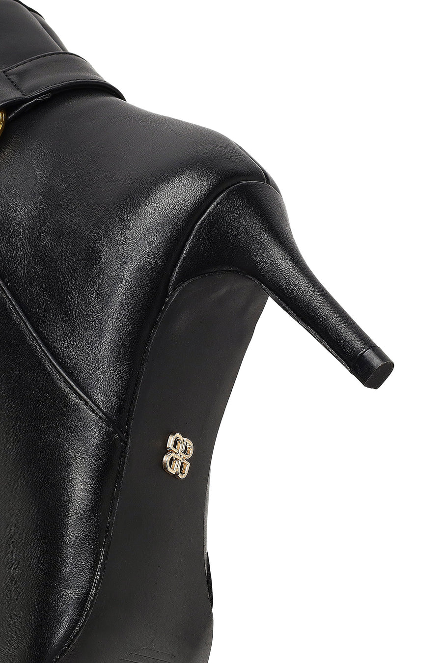 Women's Black Zippered Thin Heeled Boots
