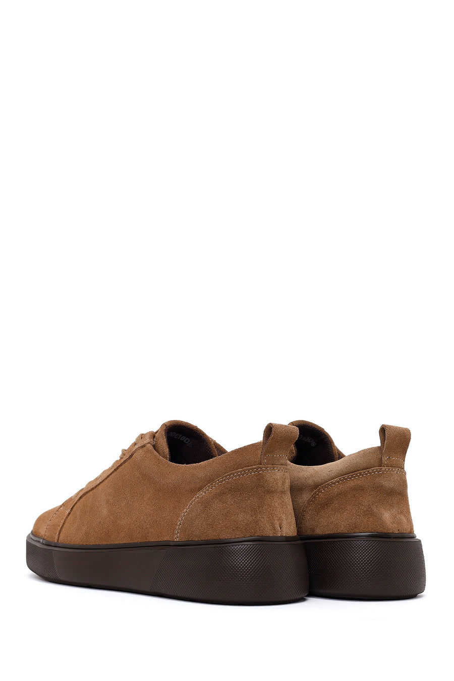 Male Brown Lace-Up Thick-Soled Suede Leather Sneaker