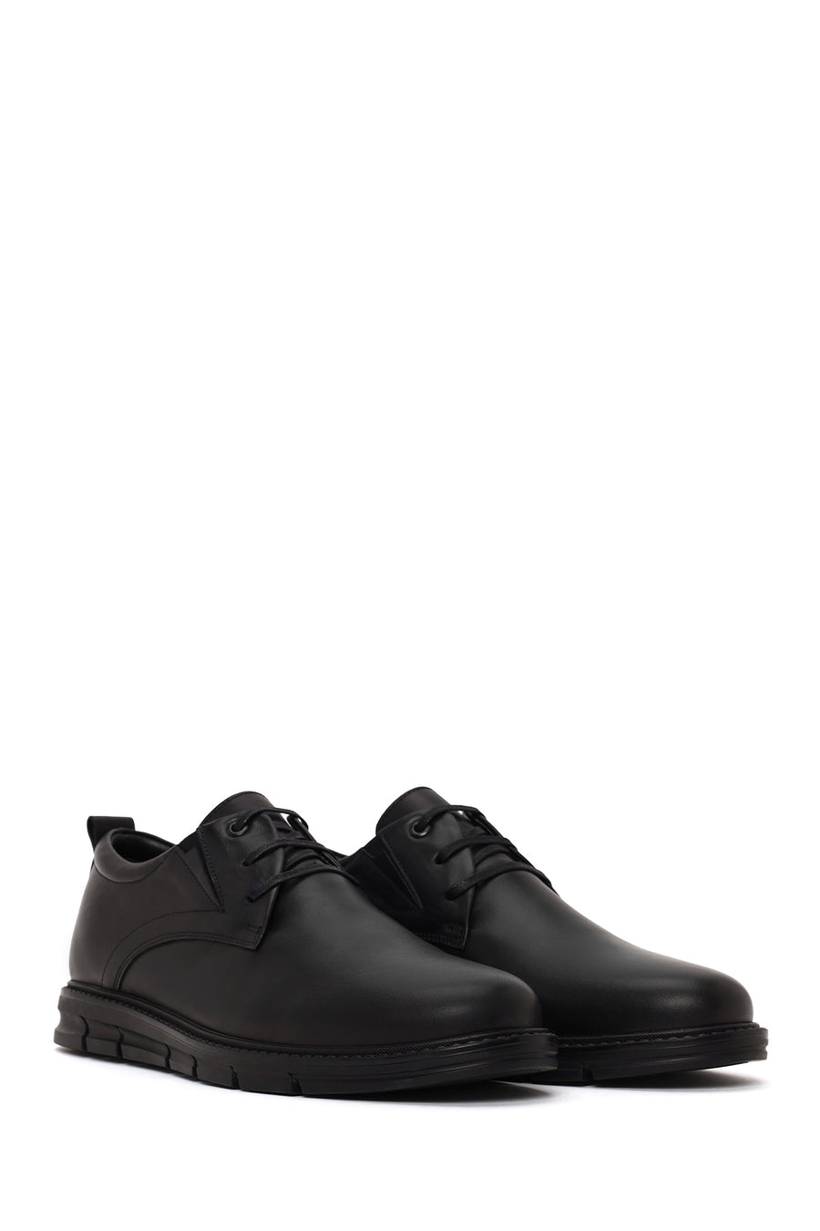 Male Black Lace-up Leather Casual Shoes