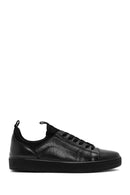 Erkek Siyah Bağcıklı Deri Casual Sneaker | Derimod
