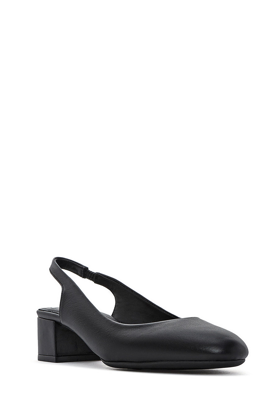 Derimod Flex Women's Black Open Back Thick Low Heel Leather Shoes