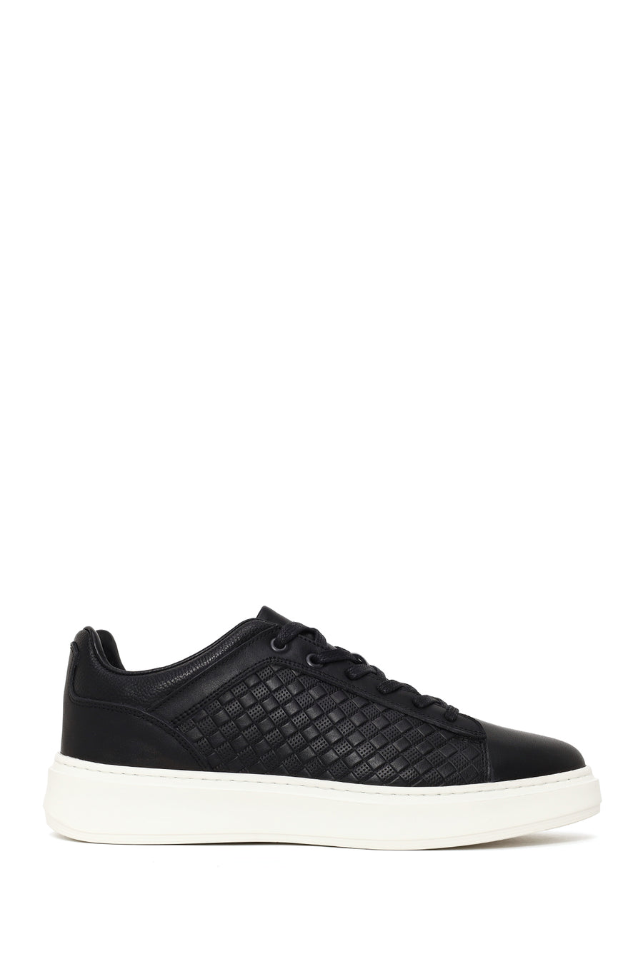 Erkek Siyah Bağcıklı Deri Sneaker 26SFD660218 | Derimod