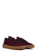 Kadın Bordo Süet Deri Sneaker | Derimod