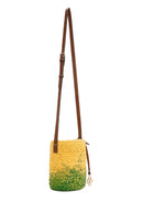 Women's Yellow Green Long Strap Straw Crossbody Bag | Derimod