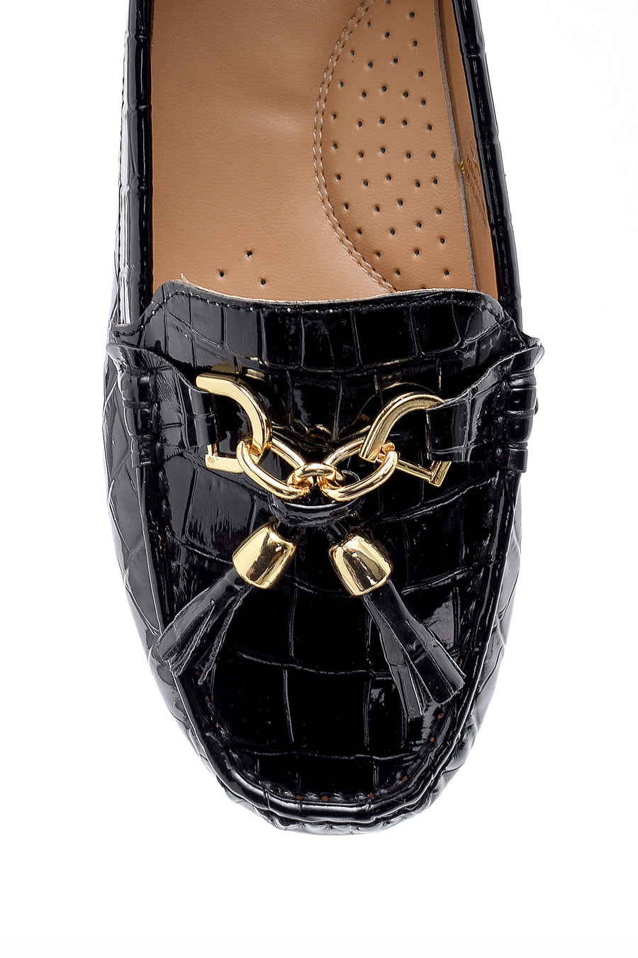 Kadın Kroko Desenli Rugan Loafer