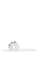 Women's White Jelly Stone Slippers | Derimod