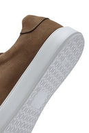 Erkek Vizon Bağcıklı Nubuk Deri Sneaker | Derimod