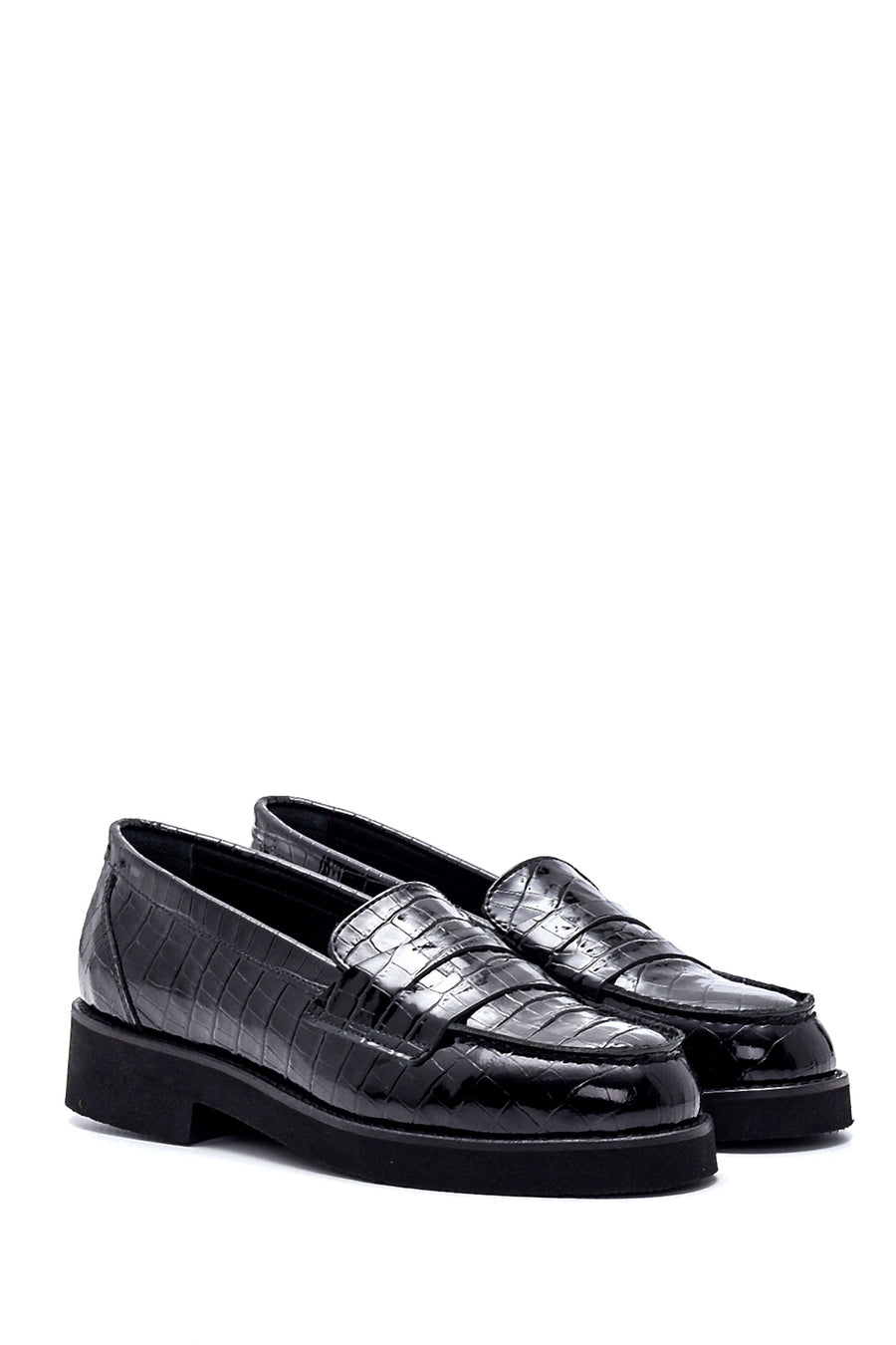 Kadın Deri Kroko Loafer