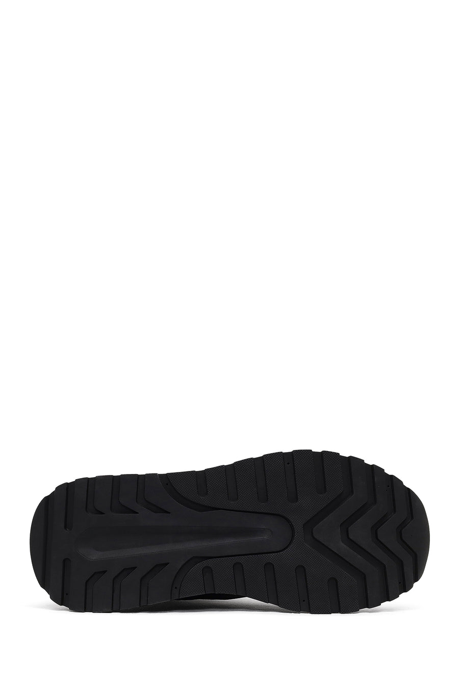 Men's Black Zippered Thick Sole Leather Sports Boot