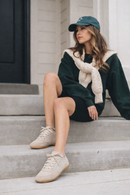 Kadın Bej Bağcıklı Deri Sneaker | Derimod