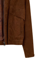 Juliana Woman Brown Short Oversize Suede Jacket | Derimod