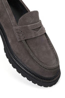 Male Gray Suede Loafers | Derimod