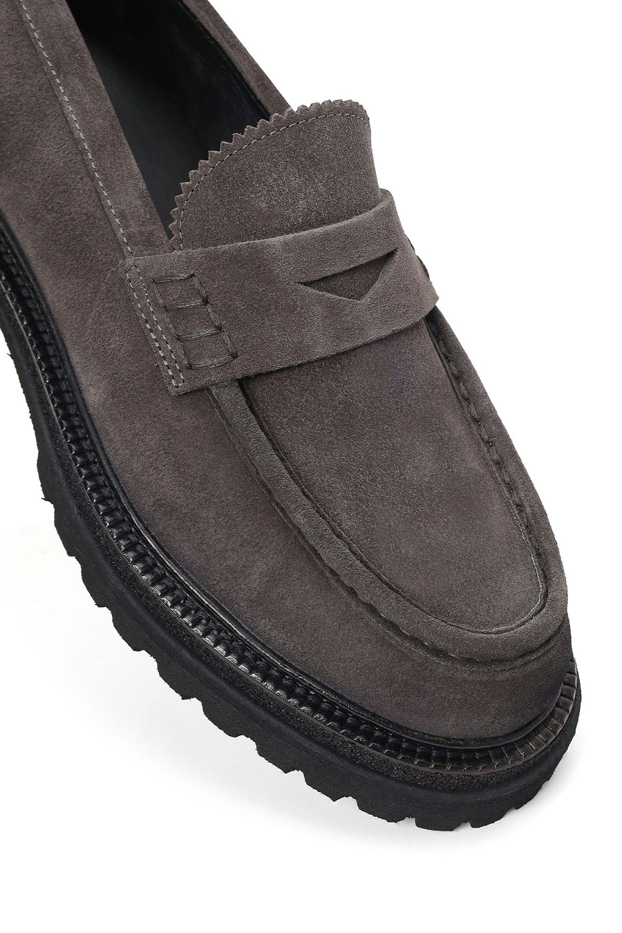 Male Gray Suede Loafers