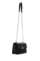 Women's Black Long Chain Strap Knitted Crossbody Bag | Derimod