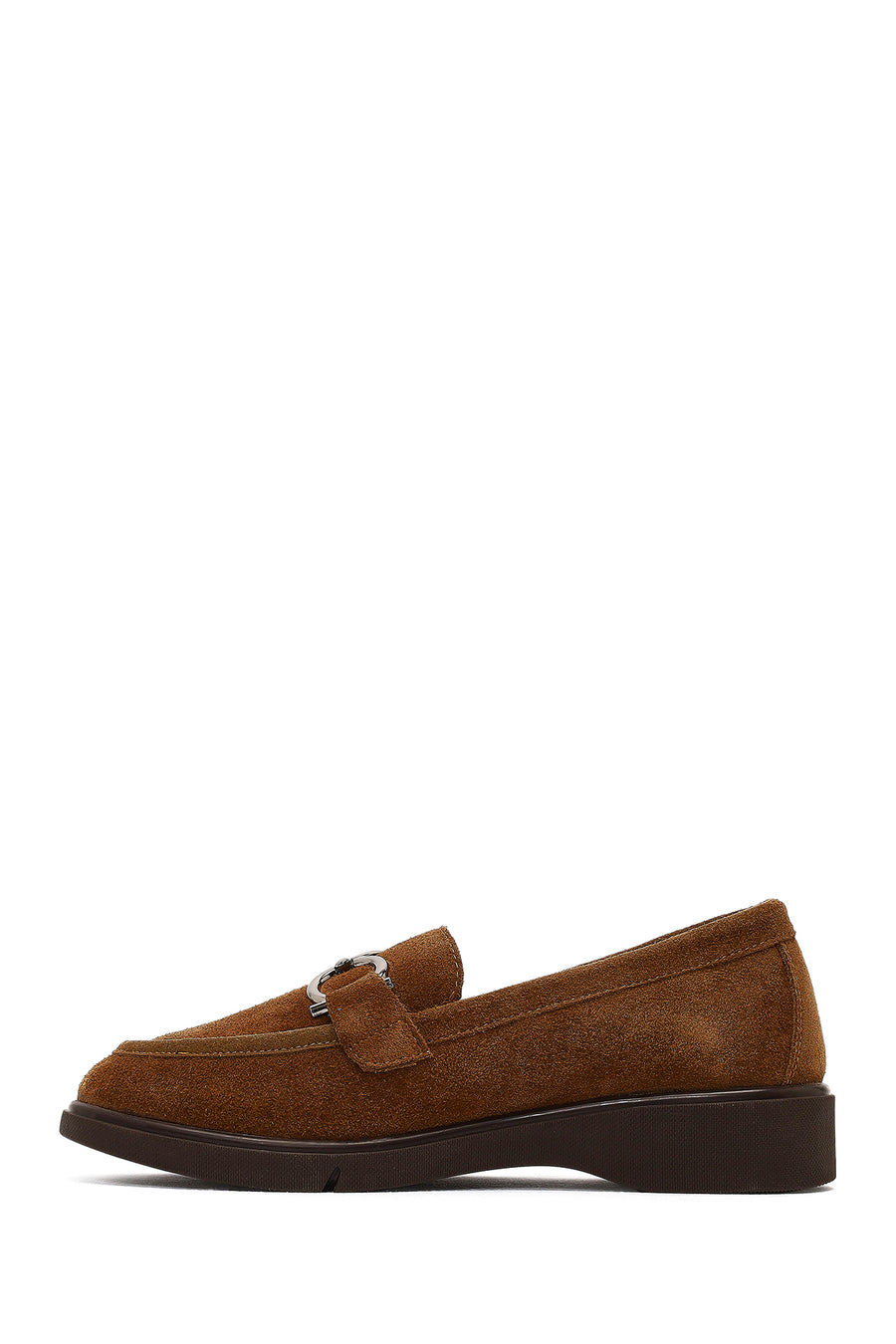 Women's Mink Buckled Suede Leather Comfort Loafer