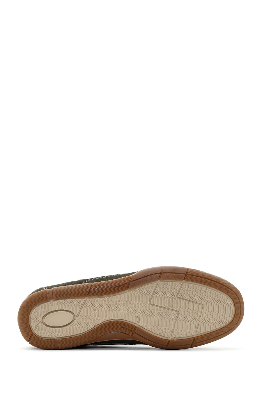 Men's Khaki Lace-Up Nubuck Leather Casual Shoes