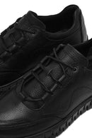 Erkek Siyah Bağcıklı Kalın Tabanlı Deri Casual Sneaker | Derimod