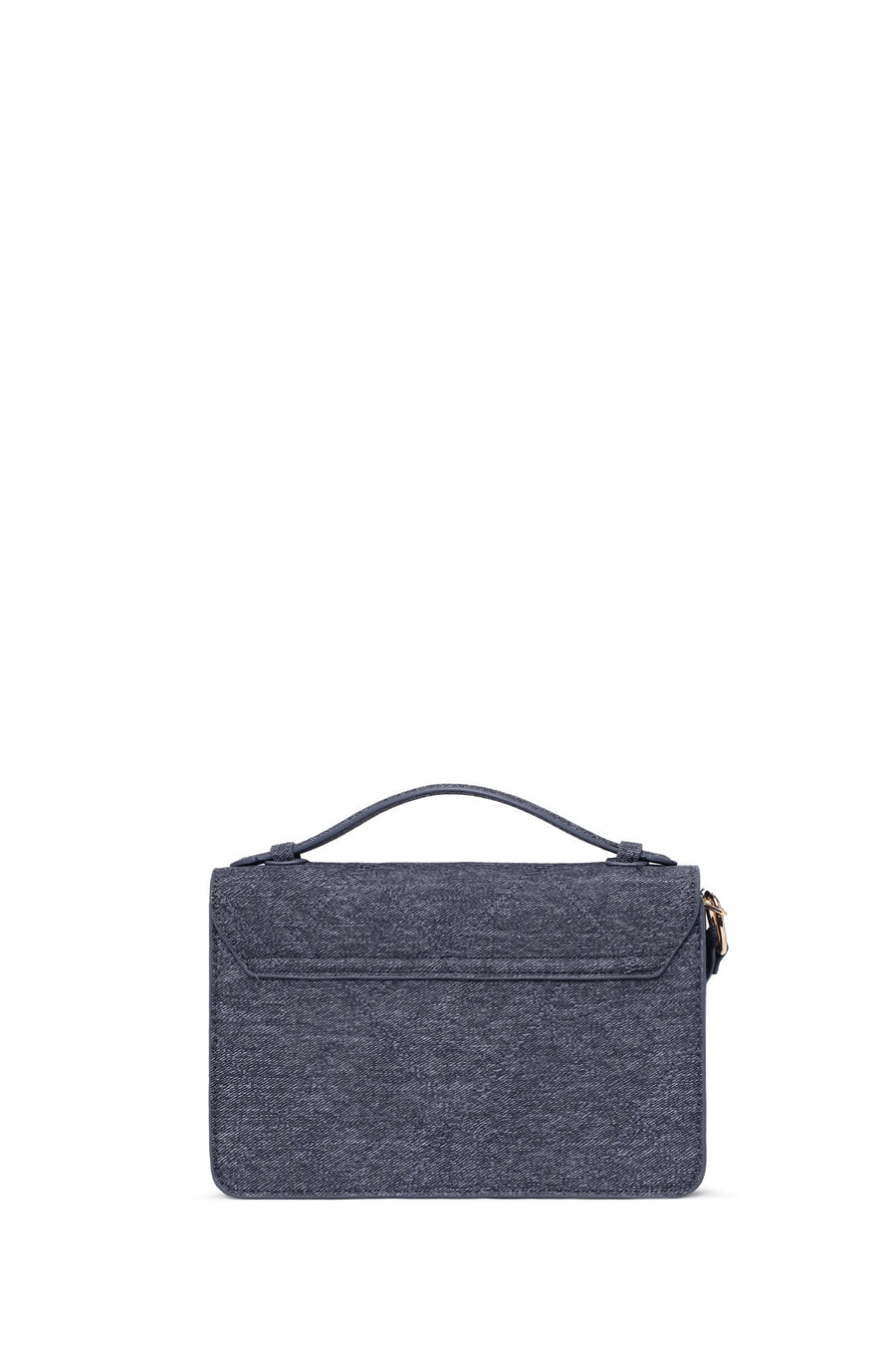 Woman Anthracite Long-Strap Fabric Crossbody Bag