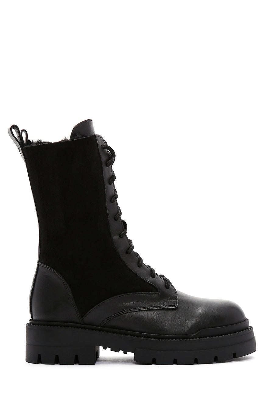 Women's Black Leather Zippered Boots 23WFD141014 | Derimod