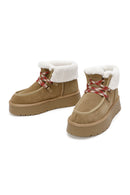 Woman Tan Thick-Soled Suede Leather Teddy Bot | Derimod
