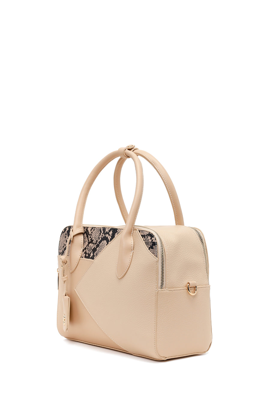 Woman Cream Long Strap Printed Shoulder Bag