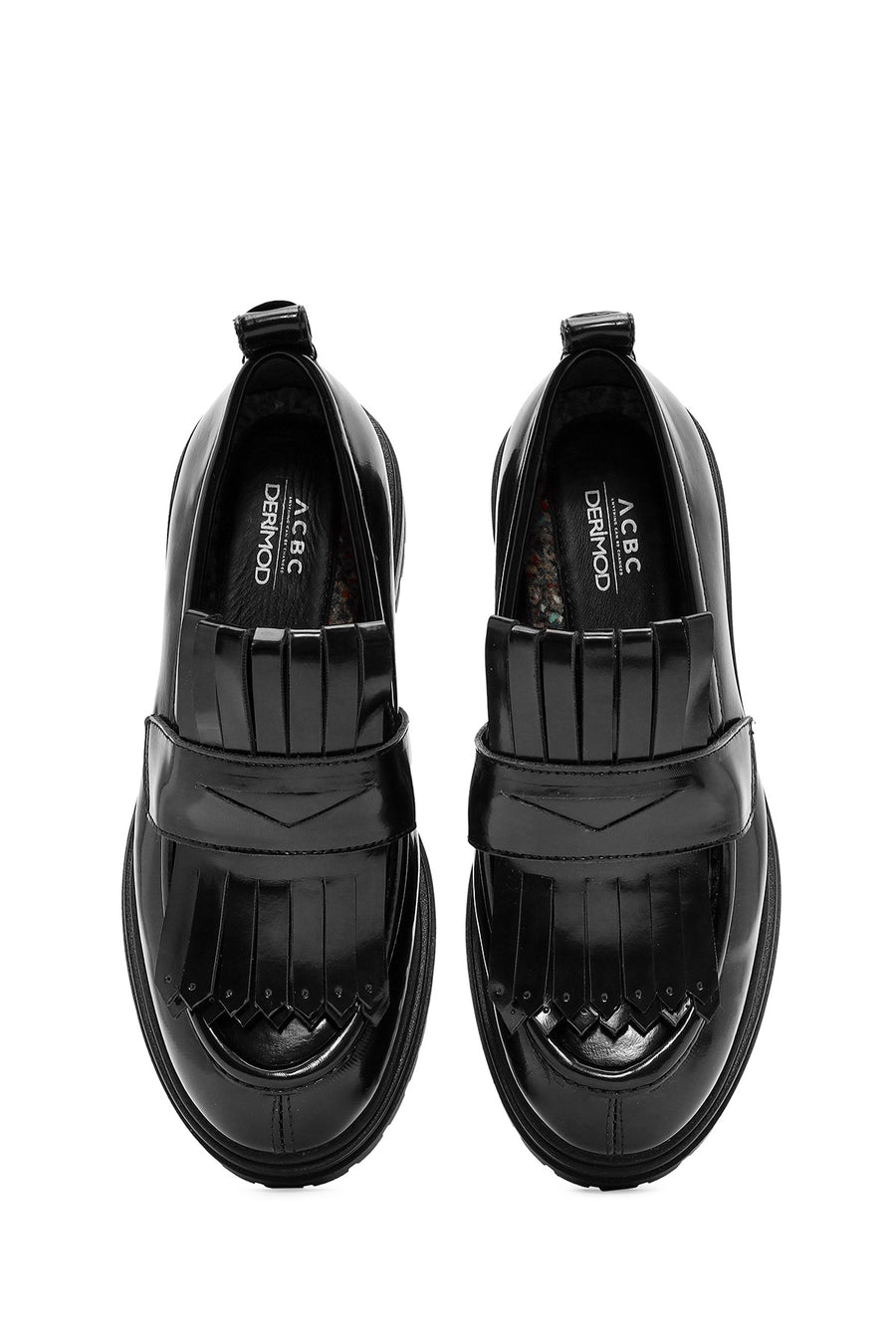 ACBC x Derimod Kadın Siyah Kalın Tabanlı Maskülen Loafer