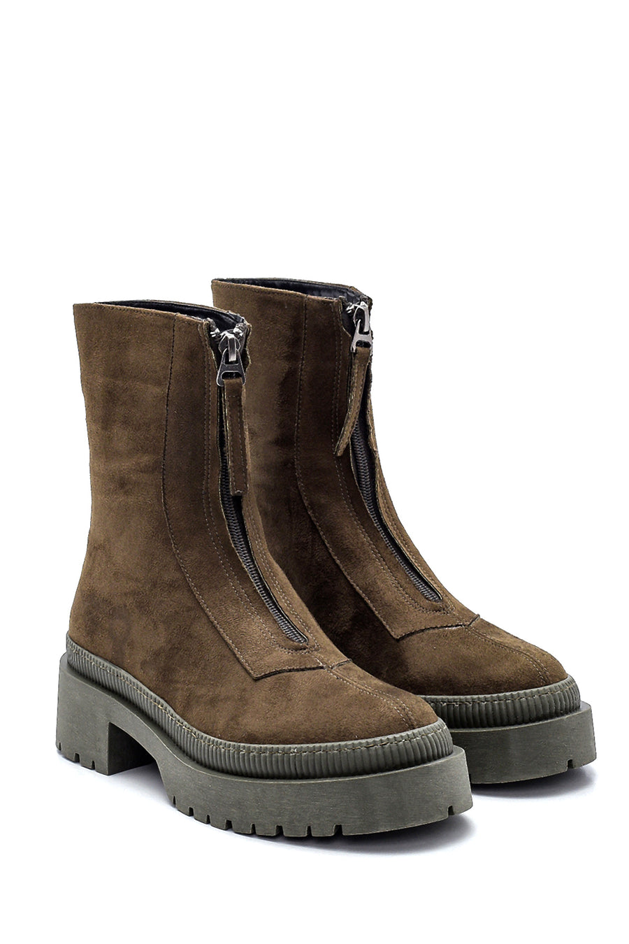 Women's Suede Zipper Boots