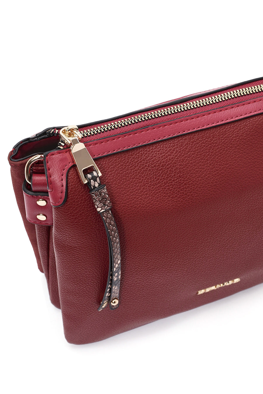 Women's Claret Red Accessory Detailed Crossbody Bag