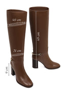 Kadın Kahverengi Kalın Topuklu Deri Çizme | Derimod