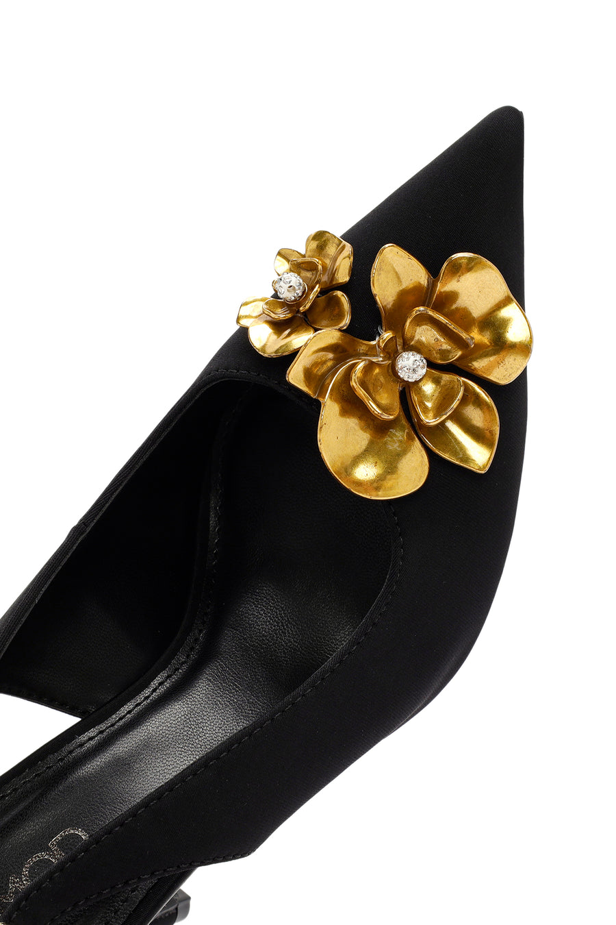 Women's Black Accessory Detailed Open Back Thin Heeled Shoes