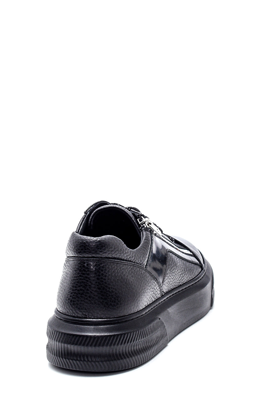 Erkek Deri Fermuar Detaylı Sneaker