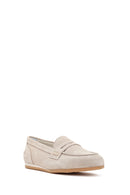 Women's Beige Suede Leather Loafer | Derimod