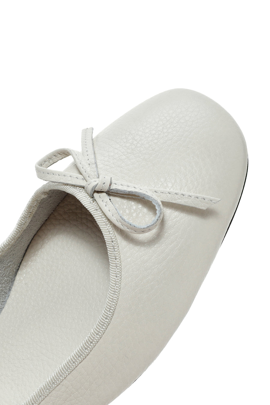 Women's White Leather Ballerinas with Buckle Detail