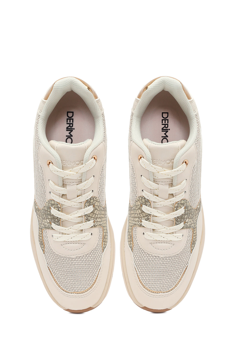 Kadın Bej Kalın Tabanlı Sneaker