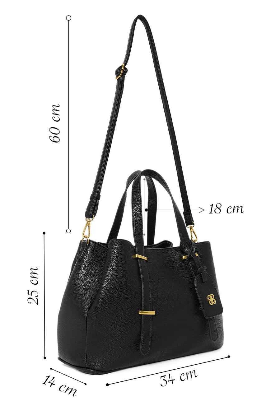 Women's Black Long Strap Shoulder Bag