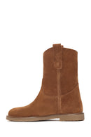 Women's Tan Suede Leather Casual Boots | Derimod