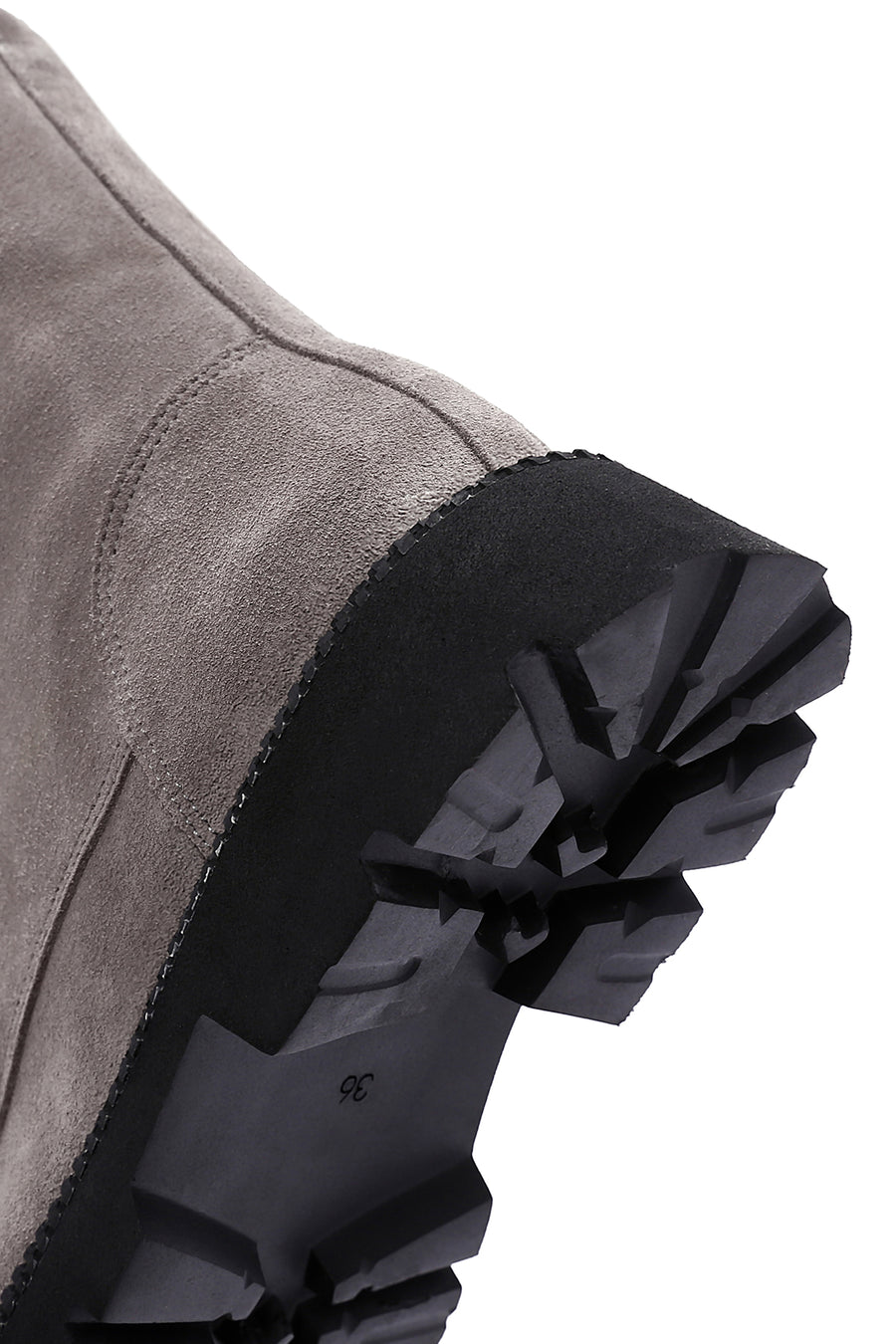 Women's Gray Suede Leather Zippered Boots
