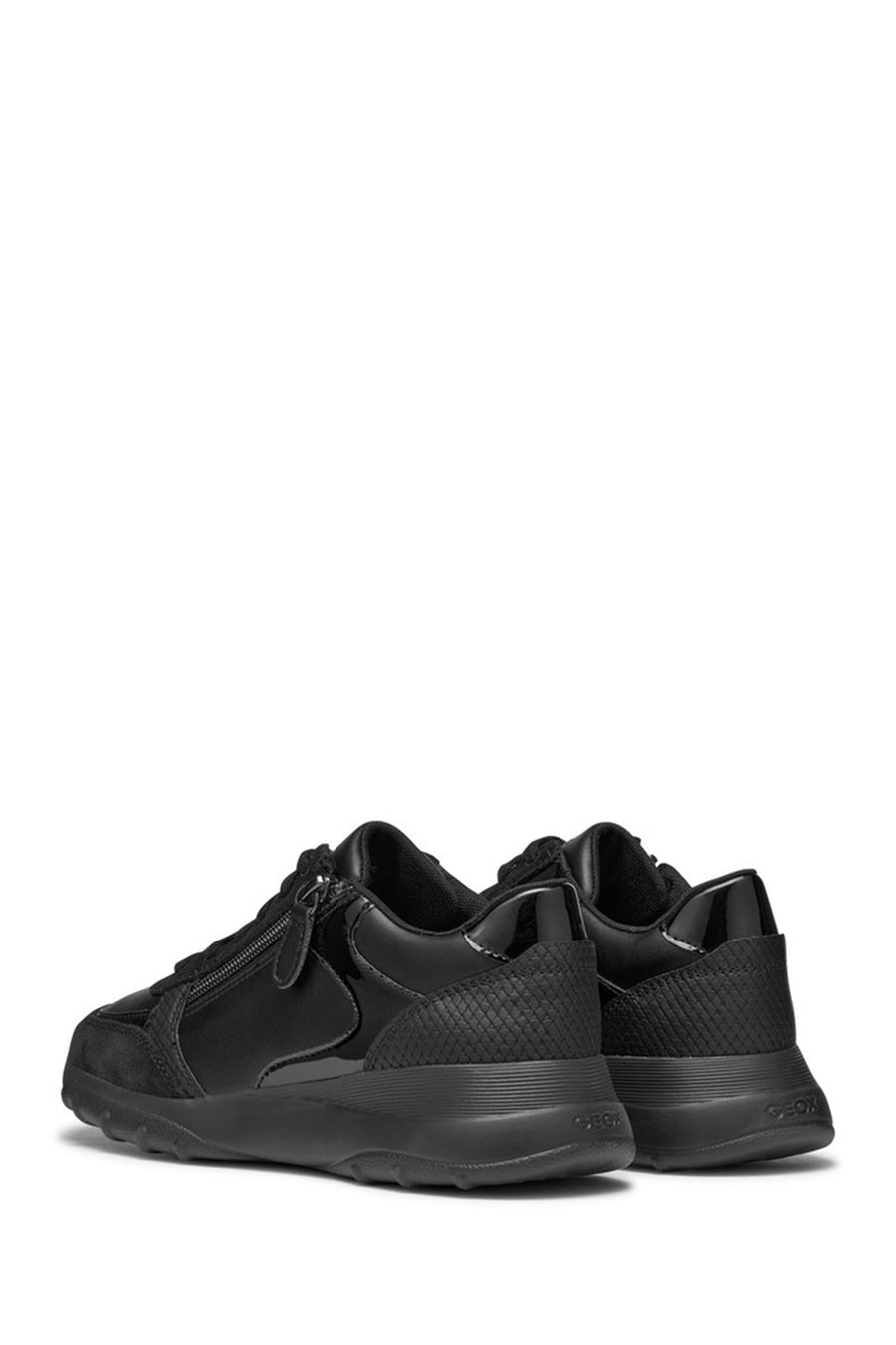 Geox Kadın Siyah Bağcıklı Kalın Tabanlı Deri Sneaker
