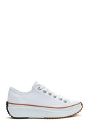 Kadın Beyaz Kalın Tabanlı Kumaş Sneaker | Derimod